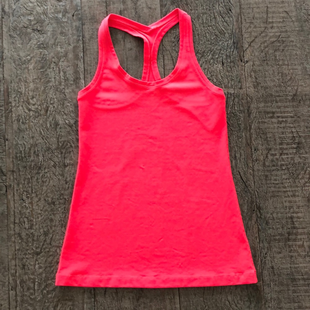 Lululemon cool racerback II tank top size 4 neon pink color